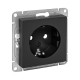 EKF Эпика Механизм розетки, 16А, с заземлением, без шторок, чёрный