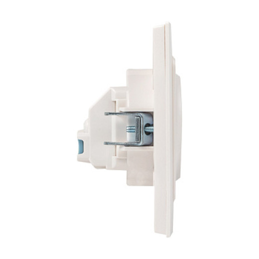 EKF PROxima Стокгольм Розетка 1-ая с/з 16А белая со шторками