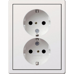 Gira F100 Белый Розетка двойная 2Р+Е 16А, 250В