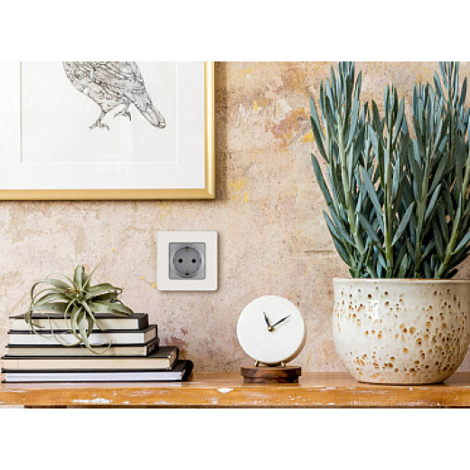 Legrand/Daccord INSPIRIA Алюминий Розетка 2К+З - немецкий стандарт - 16 А - 250 В