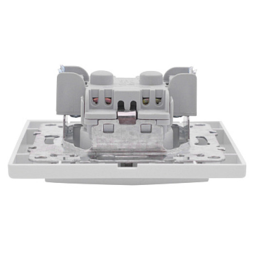 EKF Basic Минск Белый Розетка с/з, со шторками, 16А, СП