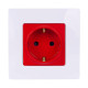 Legrand Etika Красный Розетка с/з со шторками