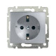 Legrand Valena Алюминий Розетка 1-ая с/з с защитными шторками