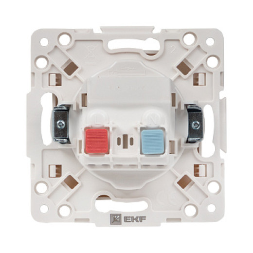 EKF PROxima Стокгольм Белый Розетка б/з, со шторками, 10 А