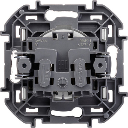 Legrand/Daccord INSPIRIA Алюминий Розетка 2К - 16 А - 250 В