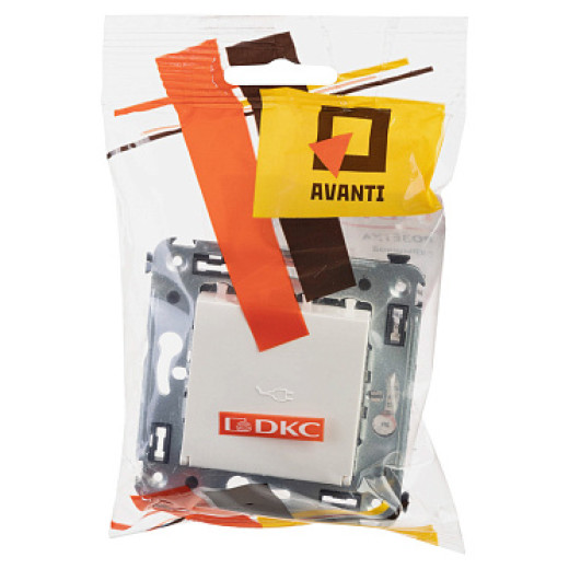 DKC Avanti Розетка с крышкой в стену, 2P+E, с з/ш, 