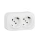 Legrand Quteo IP 20 Белый  Розеточный блок с предварительным подключением 2 x 2К+З без шторок - 16 A - 250 В~