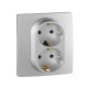 Legrand Etika Алюминий Розетка 2-ая с/з , винтовые клеммы, 16А, 250 В