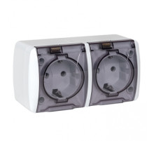 EKF PROxima Владивосток Розетка 2-местная 16А с заземлением с прозрачной крышкой IP54