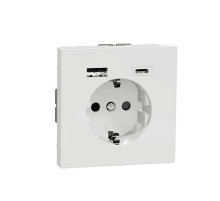 Schneider Electric MERTEN D-Life Белый Лотос Розетка силовая 16 A с зарядкой USB A+C 3 A