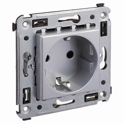 DKC Avanti Розетка в стену, 2P+E, с з/ш, 