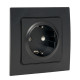 EKF PROxima Стокгольм Черный Розетка с/з, со шторками, 16А ,винт.клеммы