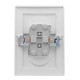 EKF Basic Минск Белый Розетка 2-ая, б/з, со шторками, 10А, СП