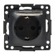 EKF PROxima Стокгольм Черный Розетка с/з, со шторками и крышкой, 16А, IP44