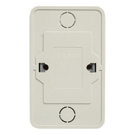 EKF PROxima Рим Розетка 2-местная 16А с заземлением белая