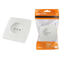 TDM Розетка 2П 10А 250В с защ. шт. белая 