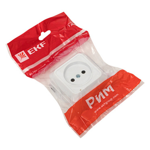 EKF PROxima Рим Розетка 1-местная 10А без заземления белая