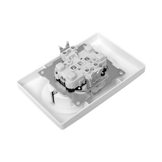 EKF Эпика Механизм розетки двойной, 16А, без заземления, со шторками, с рамкой, алюминий