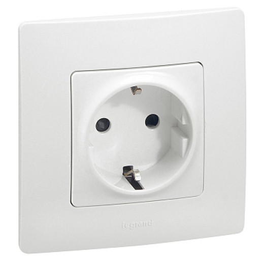 Legrand Etika Белый Розетка с/з, винтовые клеммы