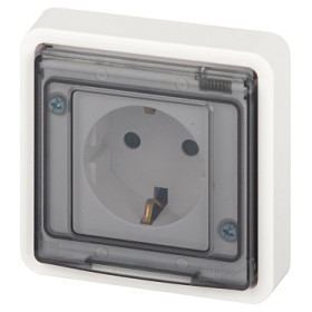 ЭРА 11-2521-01 Эксперт белый Розетка 2P+E IP55, 16A-250В, СУ