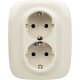 Legrand Valena ALLURE DIY Сл.кость Розетка 2-ая с/з с защитными шторками, безвинт.зажим