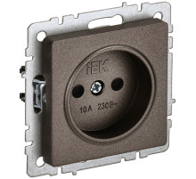 IEK BRITE BASE Темн.бронза Розетка без з/к с з/ш 10А РСш10-2-БрТБ