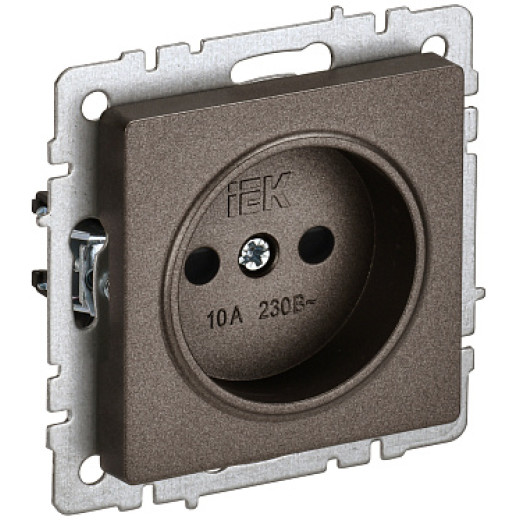 IEK BRITE BASE Темн.бронза Розетка без з/к с з/ш 10А РСш10-2-БрТБ