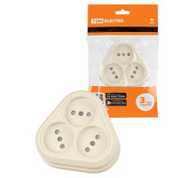 TDM Розетка треугольная 2П открытой установки IP20 10А с защитными шторками сл. кость 