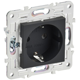 IEK SKANDY Графит Розетка с/з без защитных шторок 16А SK-R05G