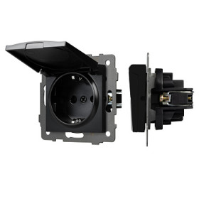 Arlight Механизм розетки влагозащищённый SCT-MCP-PL-BK-V (250V, 16A) (-)