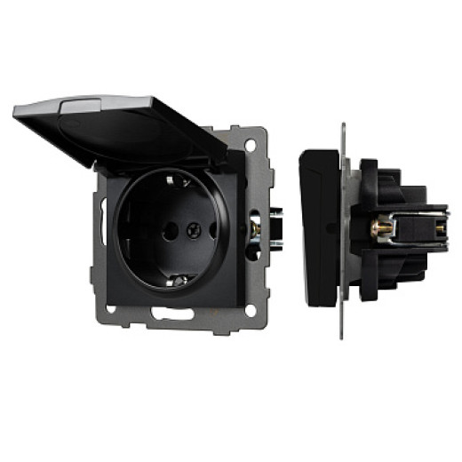 Arlight Механизм розетки влагозащищённый SCT-MCP-PL-BK-V (250V, 16A) (-)