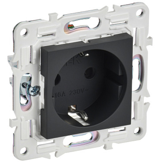 IEK SKANDY Графит Розетка с/з с защитными шторками 16А SK-R04G