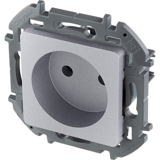 Legrand/Daccord INSPIRIA Алюминий Розетка 2К - 16 А - 250 В