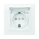 EKF Basic Минск Белый Розетка , с/з, со шторками и крышкой, 16А, IP44, СП