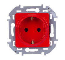 Legrand/Daccord INSPIRIA Красный Розетка с/з со шторками