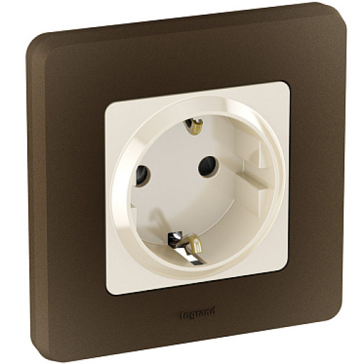 Legrand/Daccord INSPIRIA Слоновая кость Розетка 2К+З со шторками - немецкий стандарт - 16 А - 250 В