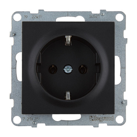 Legrand/Daccord SUNO Антрацит Розетка 2К+З 16А 250В.Винтовые зажимы.