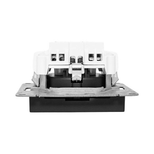 EKF Эпика Механизм розетки, 16А, с заземлением, без шторок, чёрный