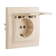 EKF Basic Минск Бежевый Розетка с/з, со шторками и крышкой, 16А, СП
