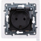 Legrand Etika Алюминий Розетка 2К+З IP44