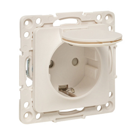 EKF PROxima Стокгольм Белый Розетка с/з, со шторками и крышкой, 16А, IP44