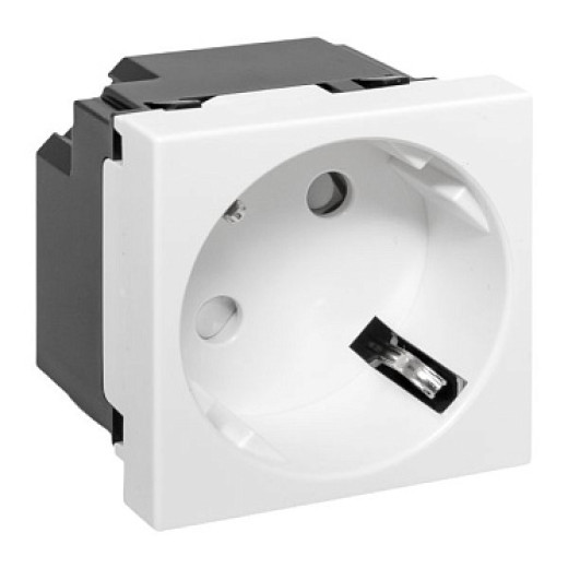 EKF Розетка 45х45 с зазем. 45 градусов, быстрозажимные клеммы, белая
