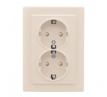EKF Basic Минск Бежевый Розетка 2-ая, с/з, со шторками, 16А, СП