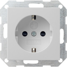 Gira Розетка с з/к без распорных захватов с затвором (shutter) и символом