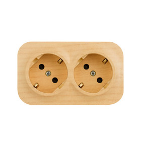 Legrand Quteo IP 20 Дерево Розеточный блок с предварительным подключением 2 x 2К+З с защитными шторками - 16 A - 250 В~