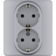 Legrand/Daccord INSPIRIA Алюминий Розетка 2 x 2К+З - немецкий стандарт - 16 А - 250 В