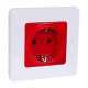 Legrand/Daccord INSPIRIA Красный Розетка с/з со шторками