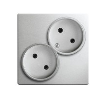 Simon 24 Алюминий Розетка двойная без заземления 2x2Р 16A 250В~