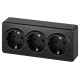 Розетка ЭРА Эксперт 11-2208-05 тройная с заземлением 3х2P+E Schuko IP20 16A-250В ОУ антрацит