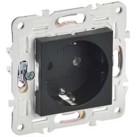IEK SKANDY Черный Розетка с/з без защитных шторок 16А SK-R05Bl